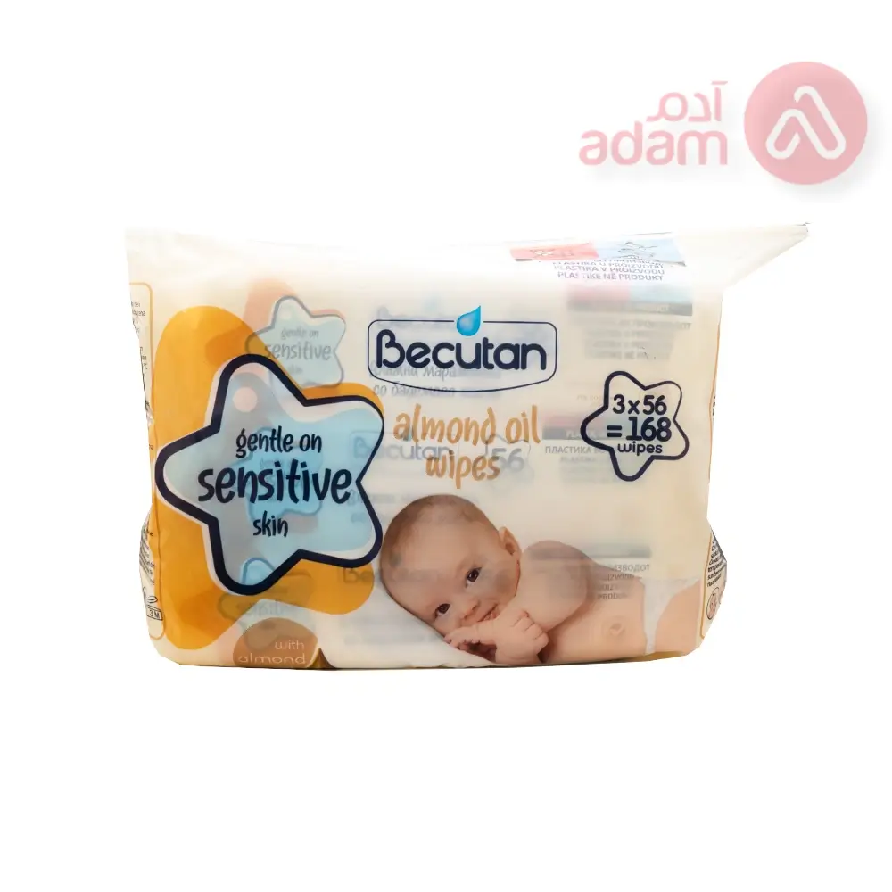 BECUTAN WET WIPES ALMOND OIL | 3*56 WIPES