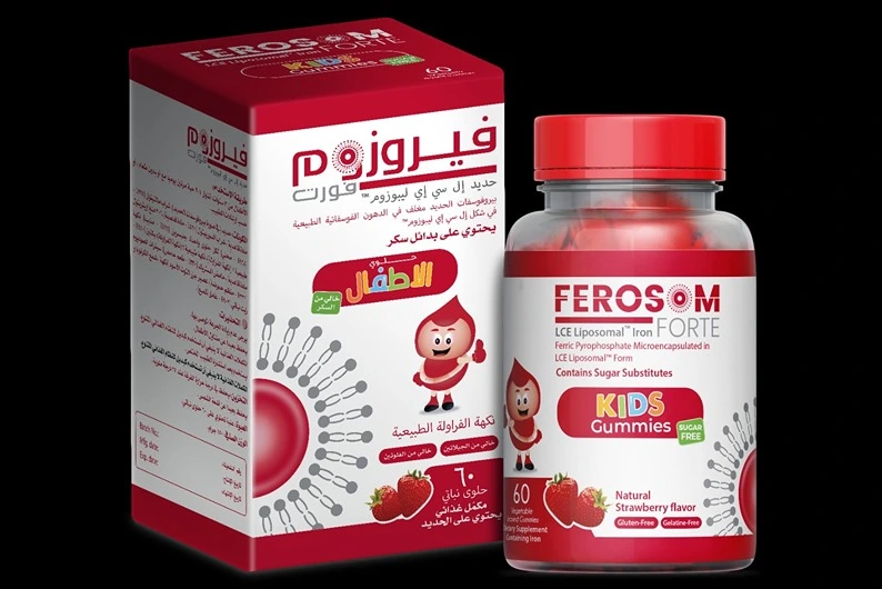 فيروسوم فورت مكمل حديد بالفراولة 60 حلوي