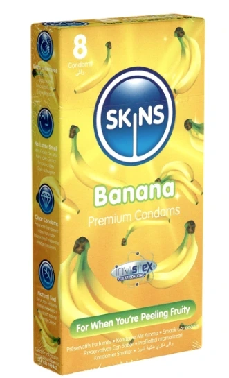 SKINS CONDOMS BANANA 8PIC