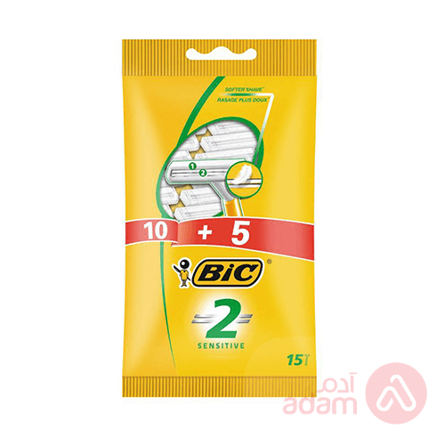 Bic 2 Sensitive Razor | 10+5Pcs