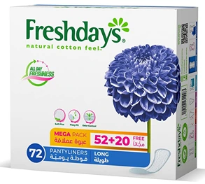 FRESHDAYS LONG ECO PANTYLINER 72PC(BLUE)
