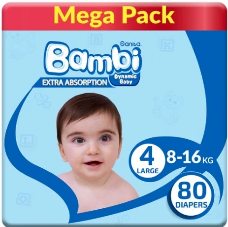 SANITA BAMBI NO 4 LRG MEGA 80PCS