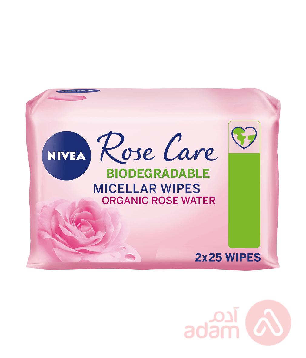 Nivea Cleansing Wipes Rose 50Pcs 2X25 | 1+1