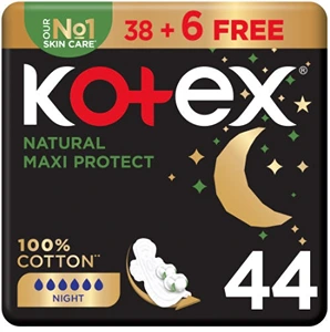 KOTEX NATURAL MAXI PROTECT NIGHT(38+6)PC