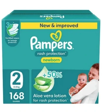 بامبرز رقم 2 كرتون 168 حبه