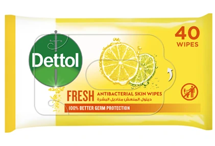 ديتول منعش مناديل بشرة خالى الكحول40مسحة