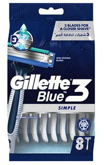 جليت بلو سمبل 3 امواس حلاقه رجالي 8حبة