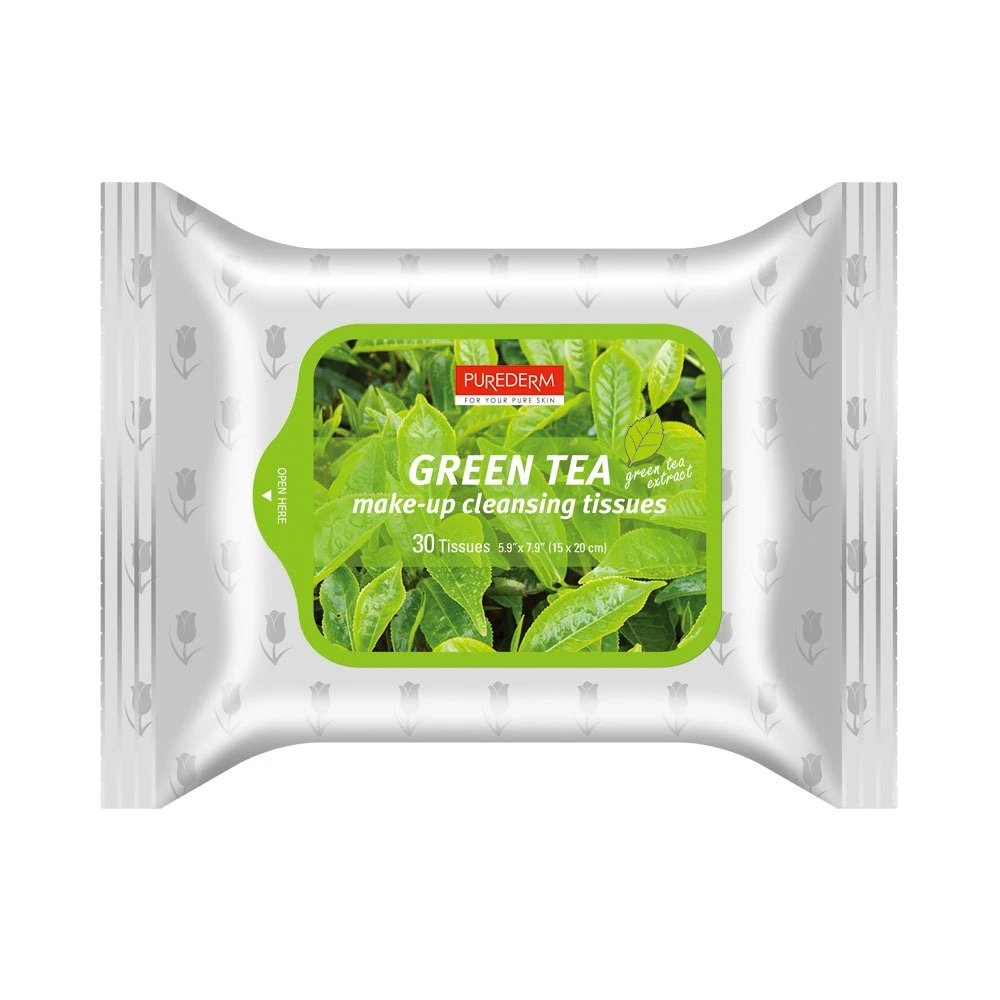 PUREDERM MAKE UP CLEANSING TISSUE GREEN TEA