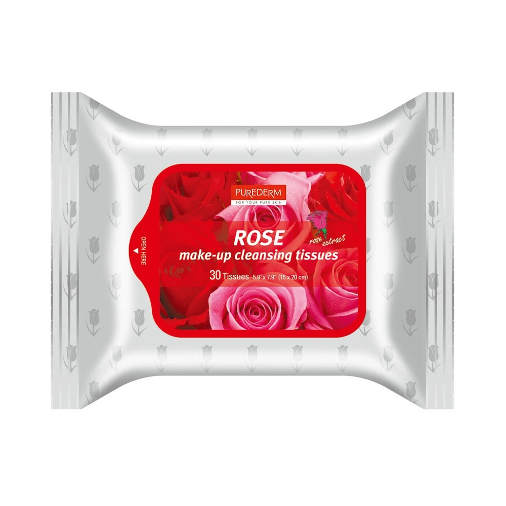 PUREDERM MAKE UP CLEANSING TISSUE ROSE