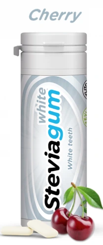 STEVIA GUM WHITE TEETH CHERRY