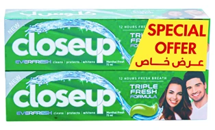 CLOSEUP ToothPaste MENTHOL FRESH SP OFF 75ML 2PC