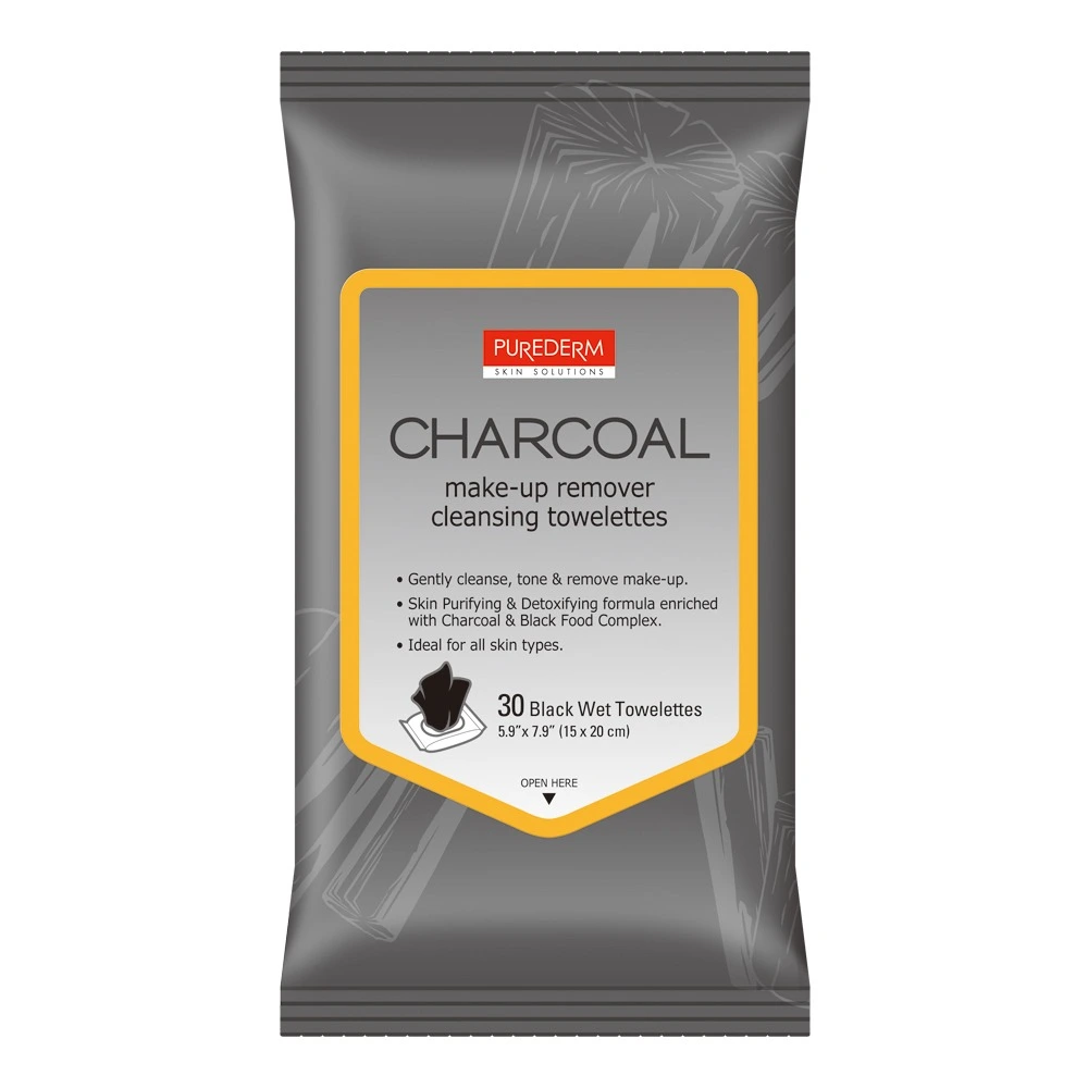 PUREDERM MAKE UP CLEANSING TISSUE CHARCOAL