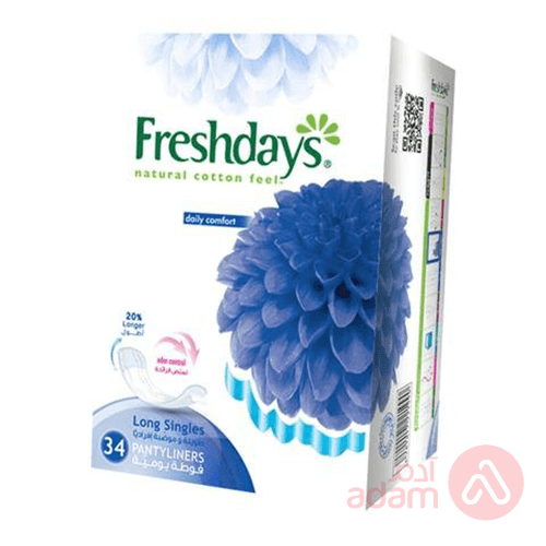 Freshdays Pantyliners Long Singles | 34Pcs