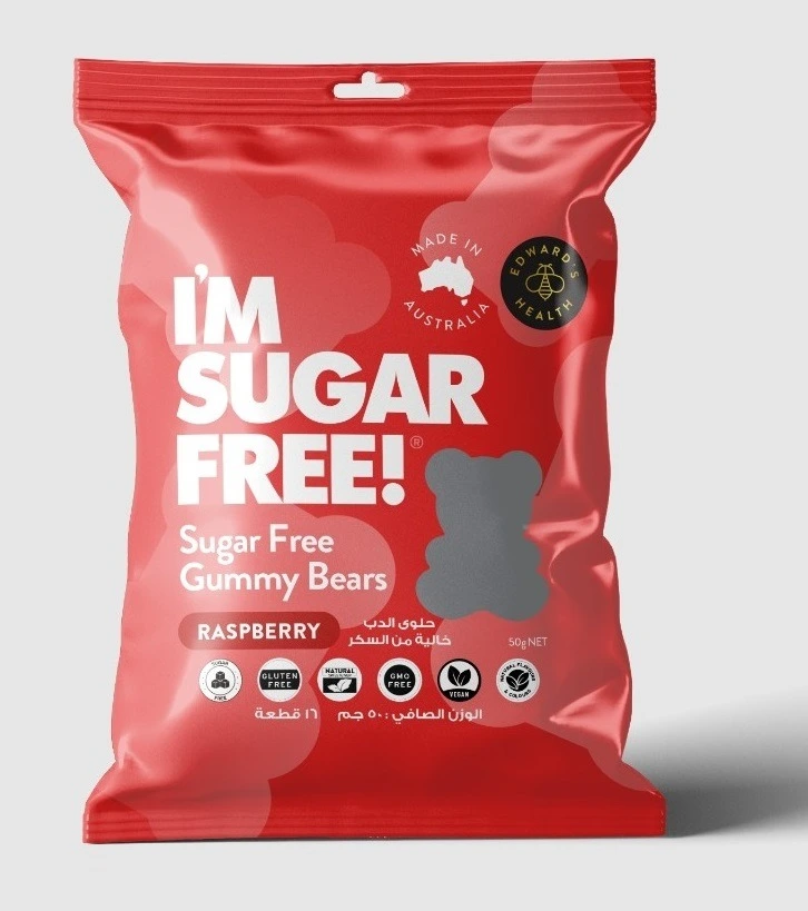 I AM SUGAR FREE GUMMIES RASPBERRY 50GM