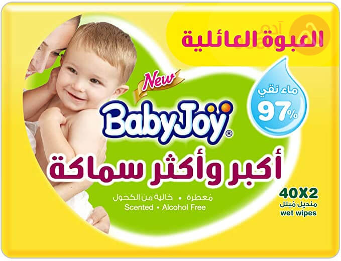 Baby Joy Baby Wipes Thicker And Large Scented 6(2X40Pcs) Yellow