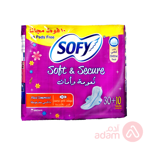 Sofy Soft And Secure Maxi Compressed Large Wings | ( 30+10)Pcs(Violet)