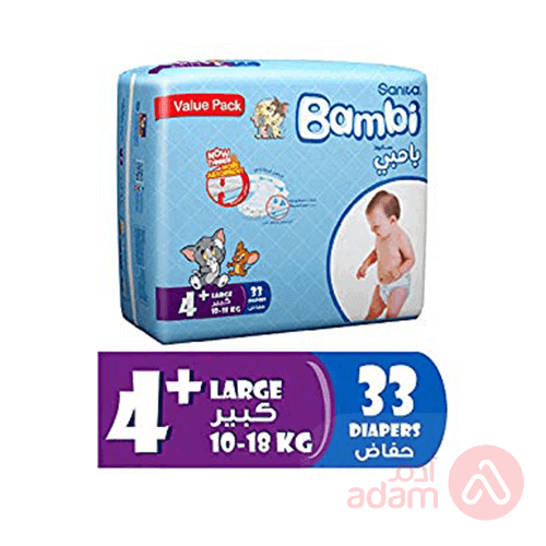 Sanita Bambi Economic Large Plus No 4+ | 33Pcs