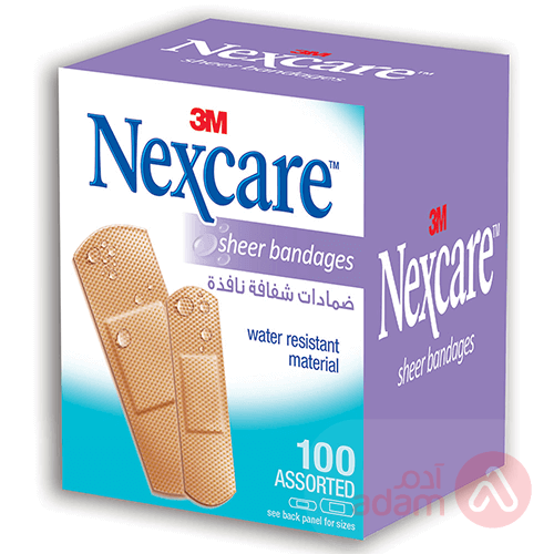 Nexcare 3M Sheer Bandages Water Resistant Assorted | 100Pcs