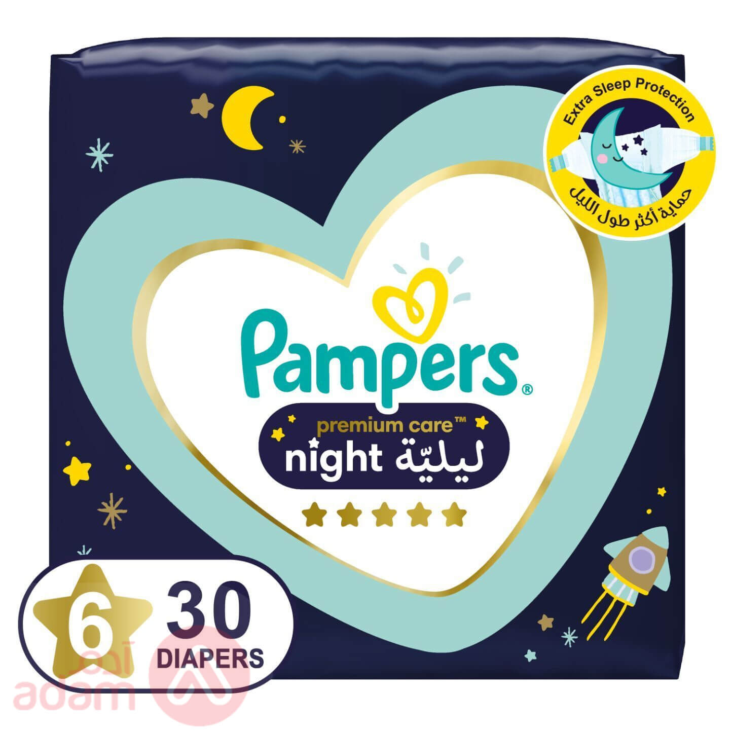 Pampers Premium Care Night No 6 (14+Kg) 30Pcs
