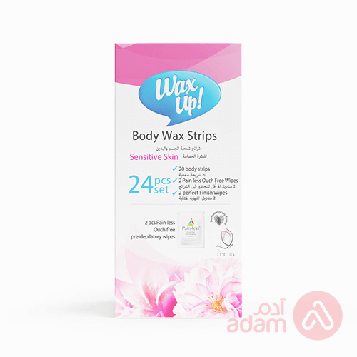 The Pink Wax Up Body Wax Strips Sensitive Skin | 24Pcs