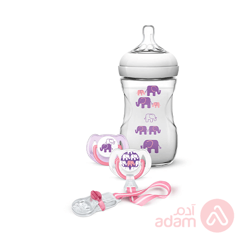 Avent Plastic Feeding Bottle Natural Decorated +1M | 260Ml