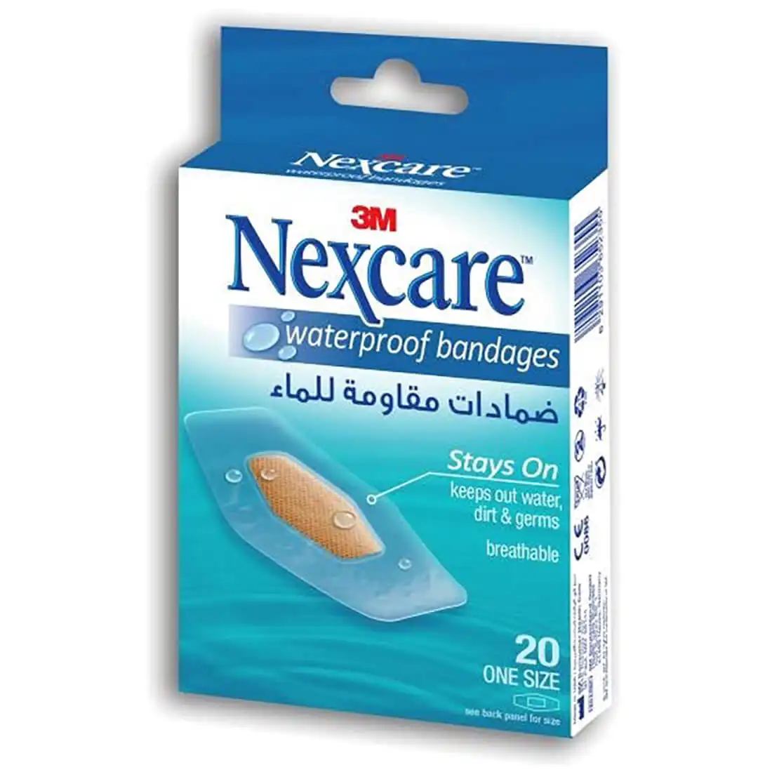 NEXCARE WATERPROOF BANDAGE ONE SIZE 586-20D 20PCS