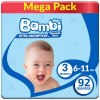 SANITA BAMBI DIAPERS MEDIUM 3 MEGA | 92PCS